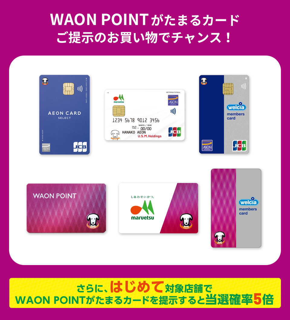 WAON POINTがたまるカードご提示のお買い物でチャンス！